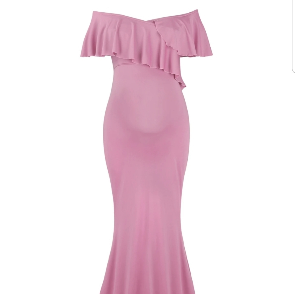 Combo Maternity Long Dress Maxi and flower belt